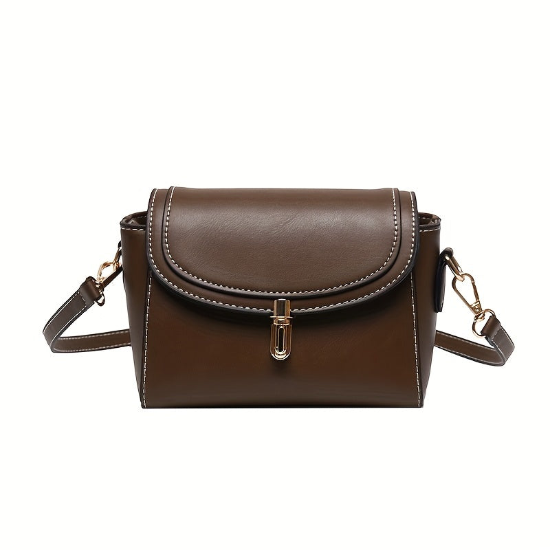 PU Women's Shoulder Bag, Large Capacity, Comfortable And Versatile, Small Square Bag, Commuting Fashion, Simple Crossbody Bag - My Store