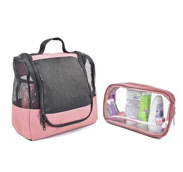 Portable Hanging Shower Caddy Organizer With 1 Free Toiletries Case Quick Dry Mesh Shower - My Store