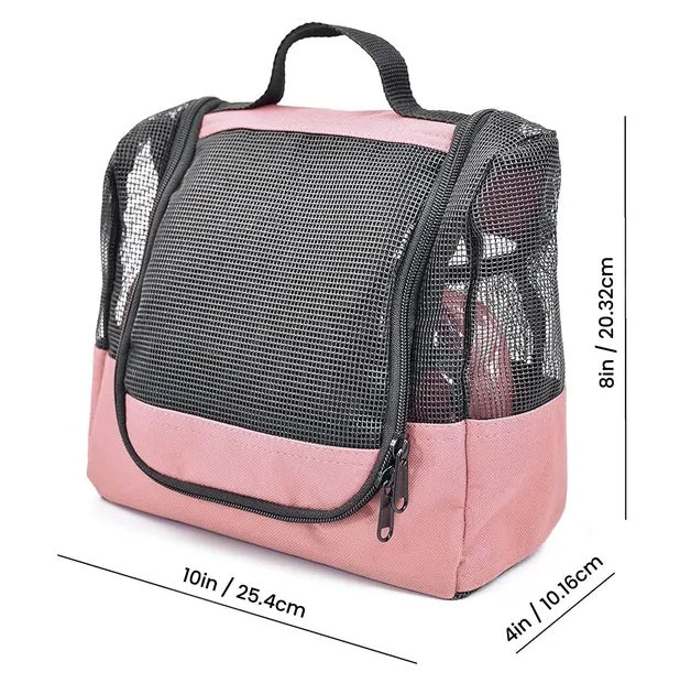 Portable Hanging Shower Caddy Organizer With 1 Free Toiletries Case Quick Dry Mesh Shower - My Store