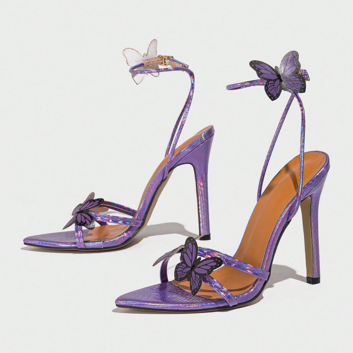 Women's Pointed-toe Three-dimensional Butterfly Stiletto Heel Sandals - My Store