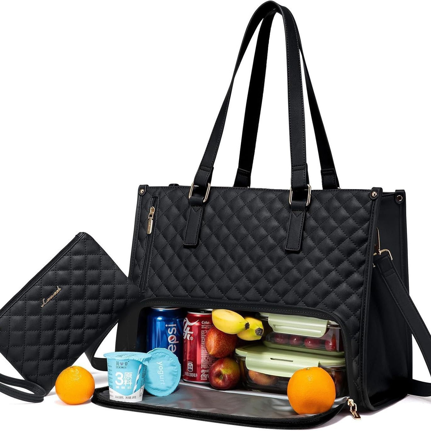Convenient Commute New Lunch Bag Women's Insulated Lunch Box Women's Leak-proof Large Purse Diagonal Computer Storage - My Store