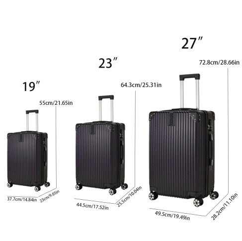 3-piece Hard Shell Luggage Set, Suitable For Both Long-distance And Short Distance Travel. Equipped With Four-wheel Rollers, Password Lock, And Hiking Bag - My Store