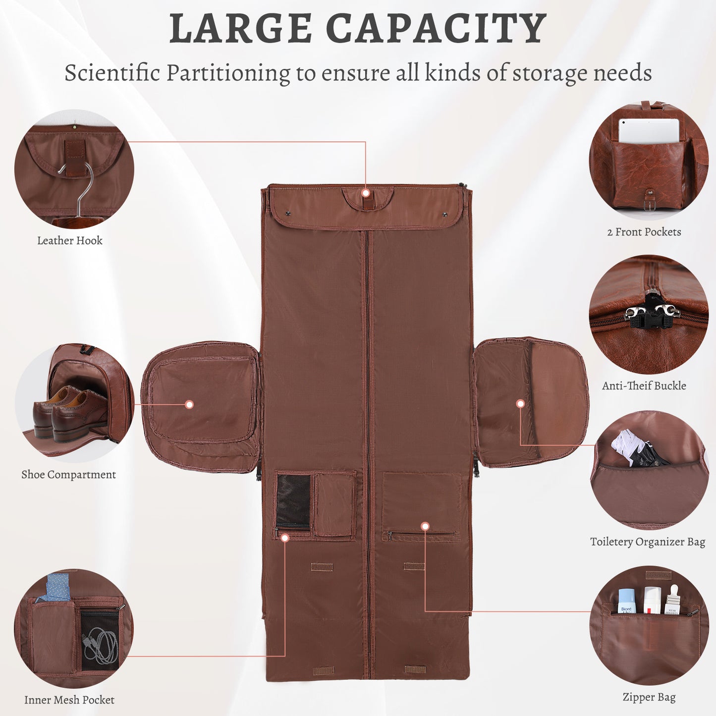 Large Capacity Men's Leather Suit Storage Bag - My Store