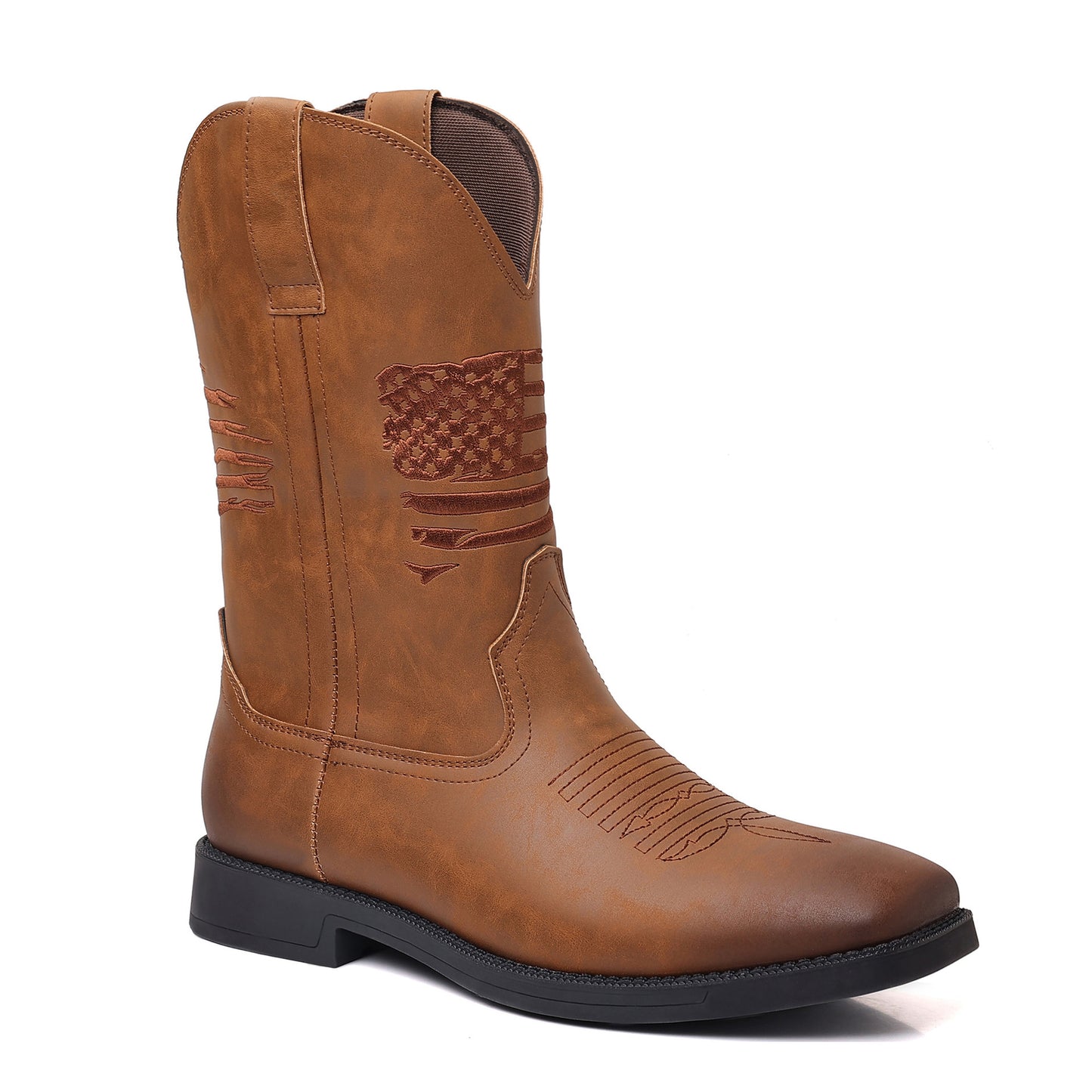 High Embroidered Retro Wide Head Cowboy Boot - My Store