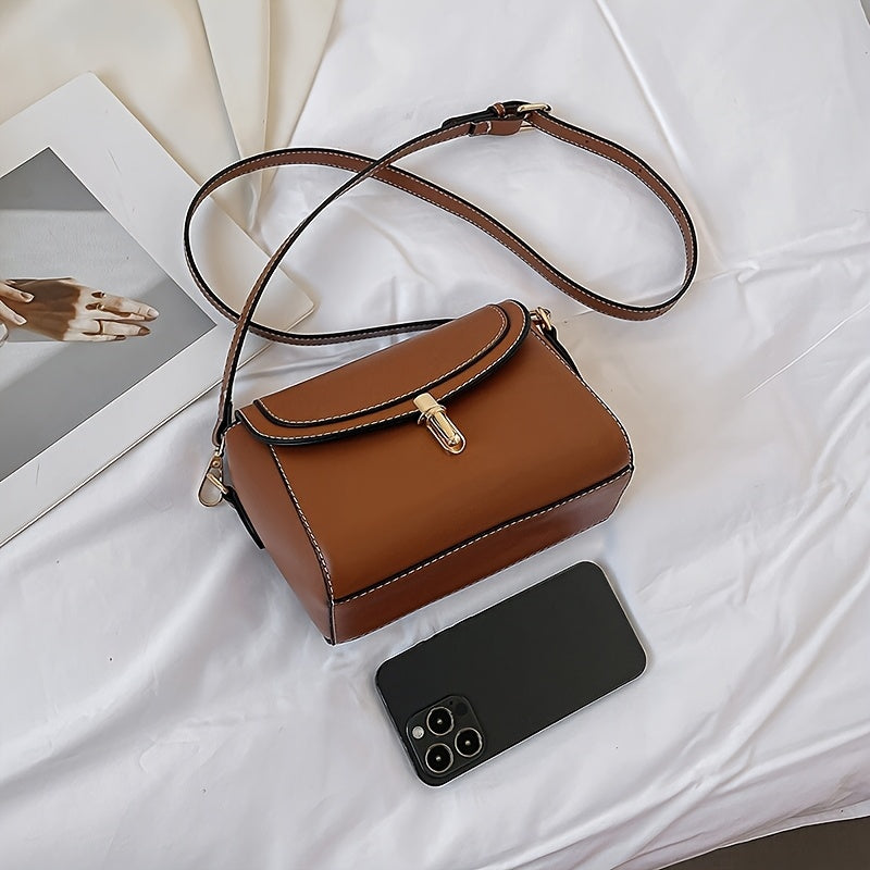 PU Women's Shoulder Bag, Large Capacity, Comfortable And Versatile, Small Square Bag, Commuting Fashion, Simple Crossbody Bag - My Store