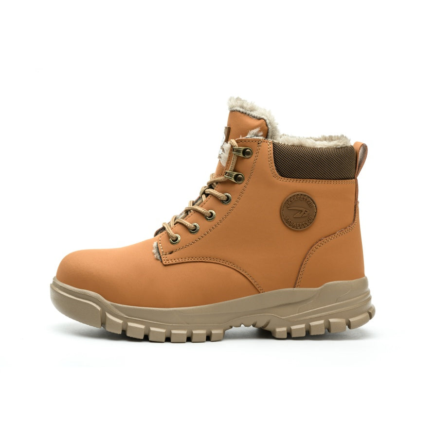 Men's Snow Boots, Steel-toed Boots, Waterproof Winter Warm Fur-lined Shoes - My Store