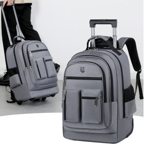 Trolley Backpack Ultra-light Trolley Bag Large Capacity Single-directional Wheel - My Store