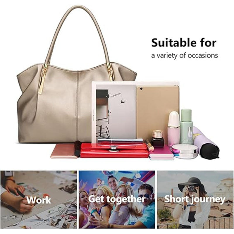 Women's Tote Bag Bags, Large Leather Shoulder Bag Purse Top Handle Hobo Handbag - My Store