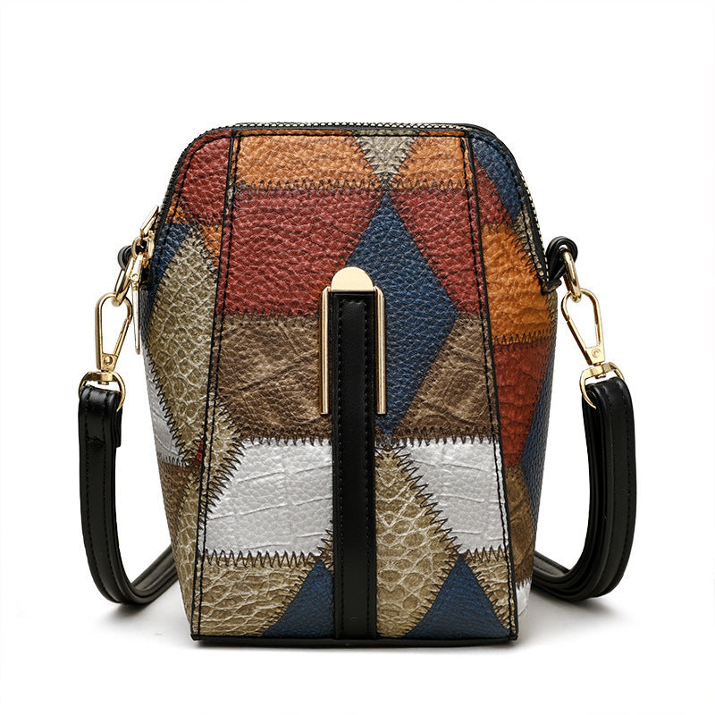 Fashion Soft Leather Stitching Shoulder Bag - My Store