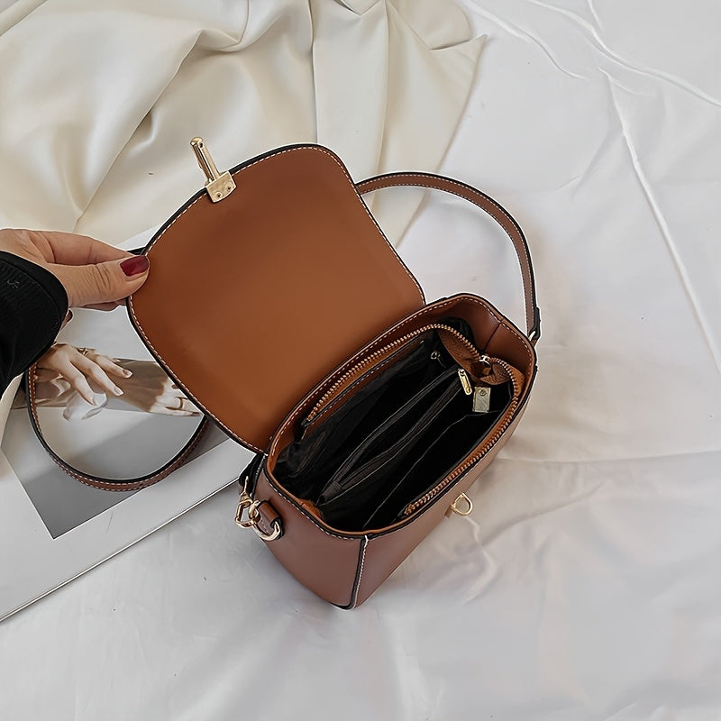 PU Women's Shoulder Bag, Large Capacity, Comfortable And Versatile, Small Square Bag, Commuting Fashion, Simple Crossbody Bag - My Store