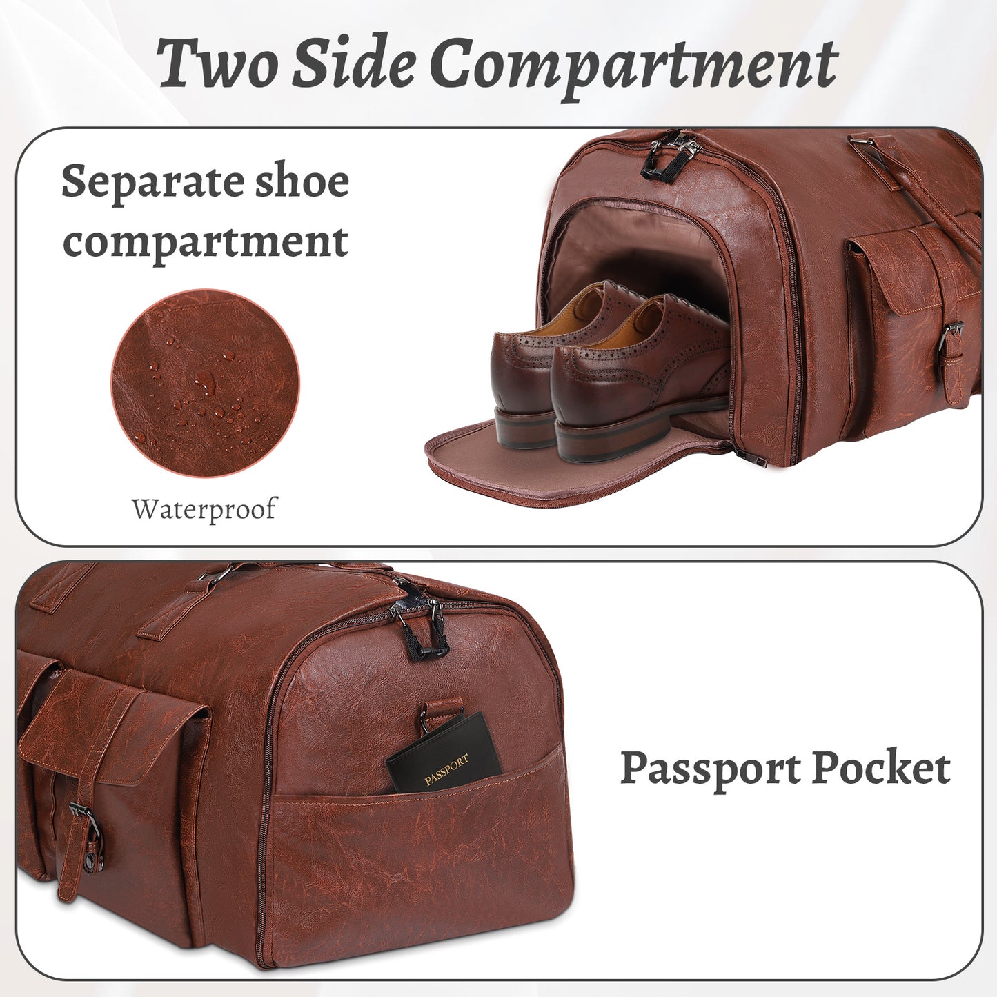 Large Capacity Men's Leather Suit Storage Bag - My Store