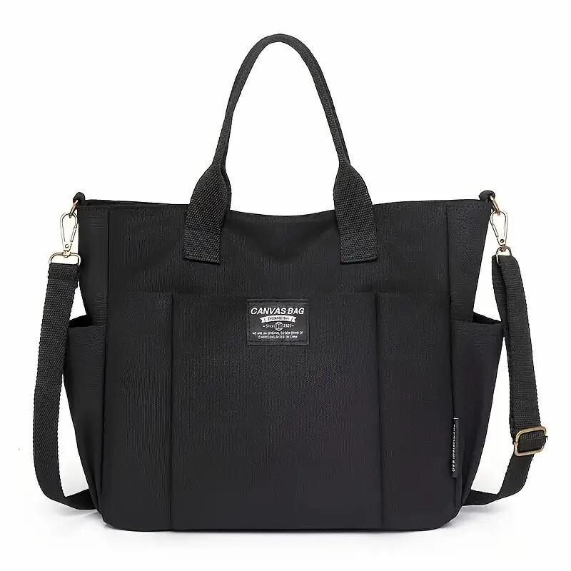 Multi Pocket Tote Bag For Women, Retro Canvas Shoulder Bag, Versatile Crossbody Bag For Daily Use - My Store