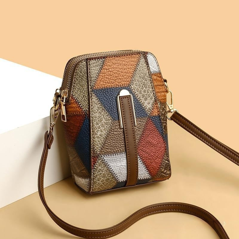Fashion Soft Leather Stitching Shoulder Bag - My Store