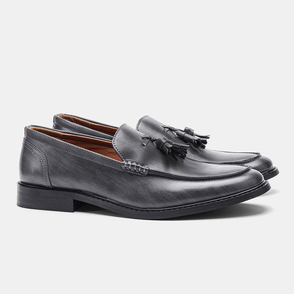 American Size Wood Grain Tassel Foreign Trade Formal Shoes Loafers Slip-on - My Store
