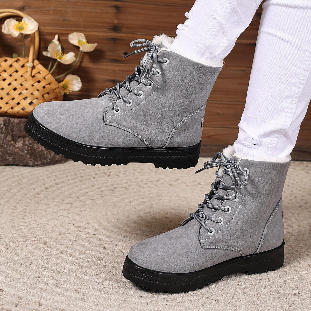 Women's Fashionable Waterproof High-top Cotton-padded Snow Boots - My Store