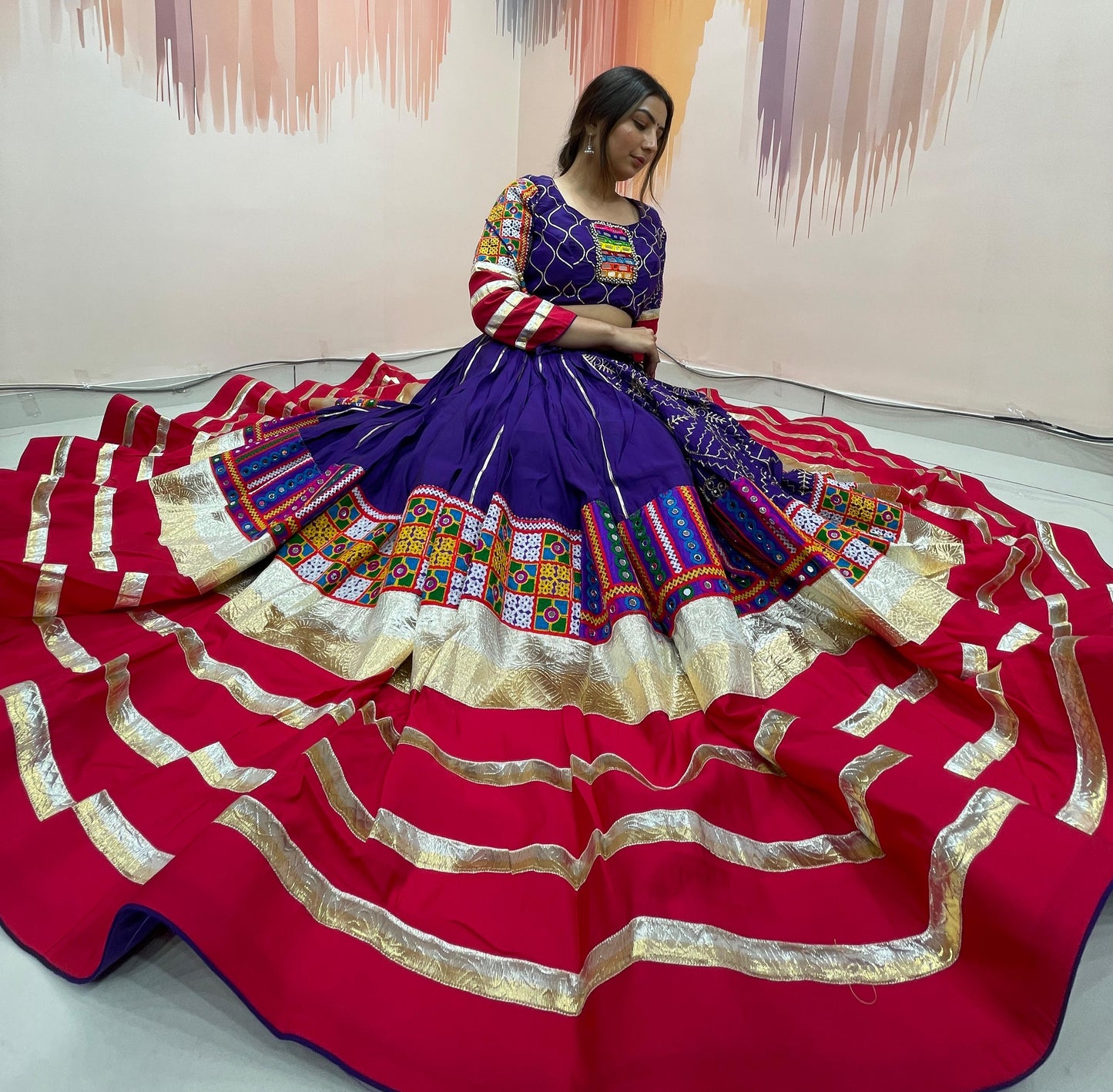 MOHINI - BOMBAY Silk mirror work Chaniya choli - My Store