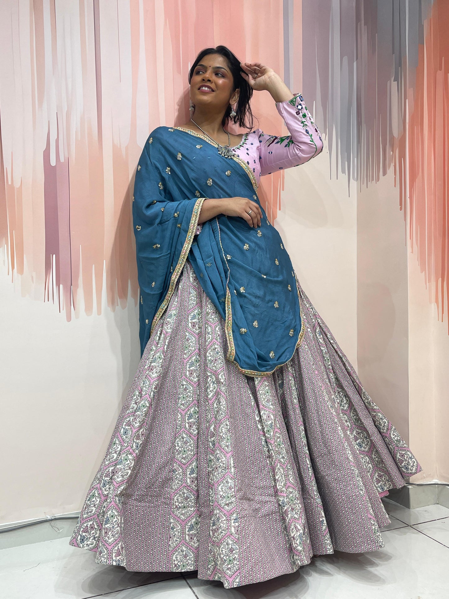 ROHINI VOL - 1 - Indo Western Concept 7 embroidery Cotton Printed Chaniya Choli - My Store