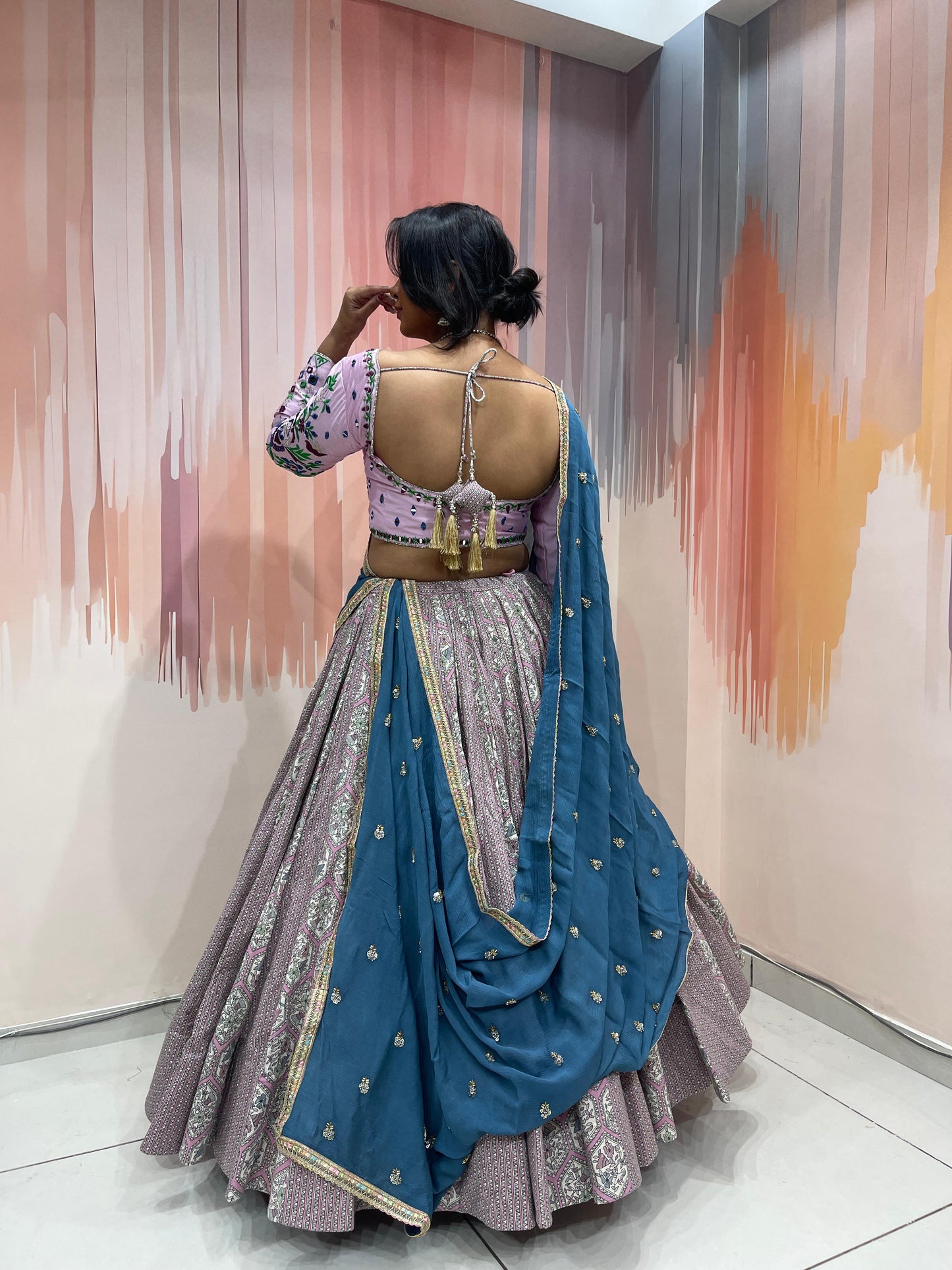 ROHINI VOL - 1 - Indo Western Concept 7 embroidery Cotton Printed Chaniya Choli - My Store