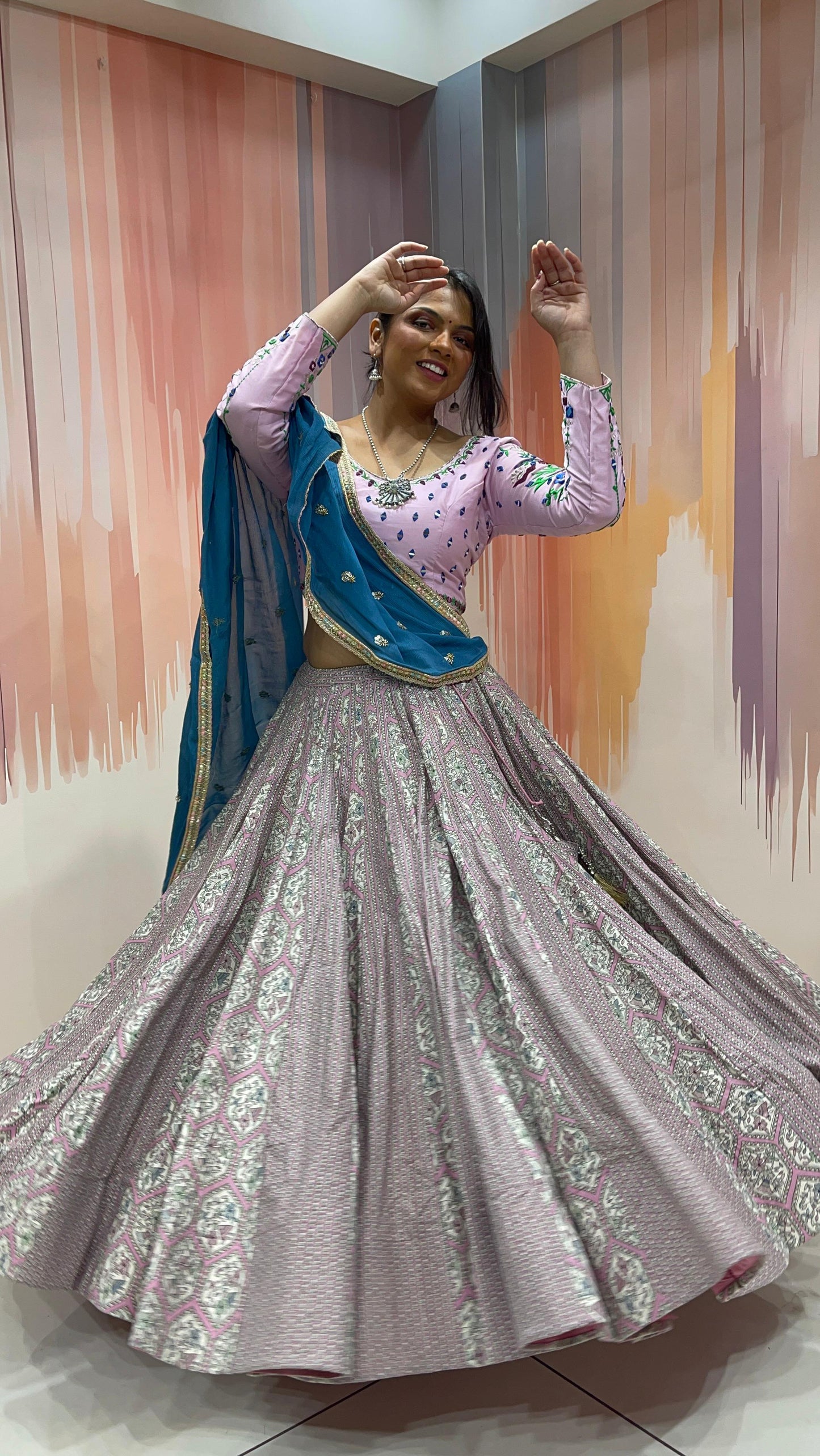 ROHINI VOL - 1 - Indo Western Concept 7 embroidery Cotton Printed Chaniya Choli - My Store
