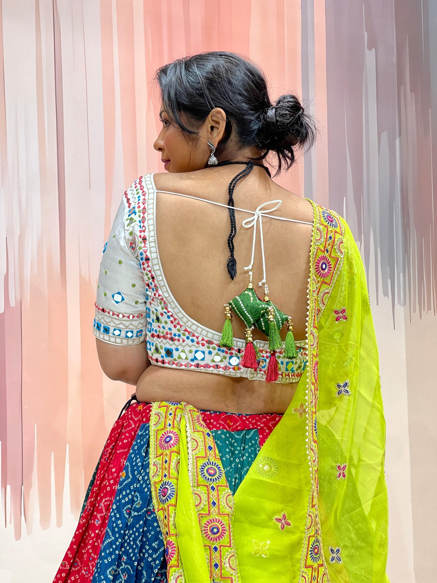 RIM JIM VOL - 1 - Bandhej Prints Rajwadi & Colouful machine Embroidered Chaniya Choli - My Store