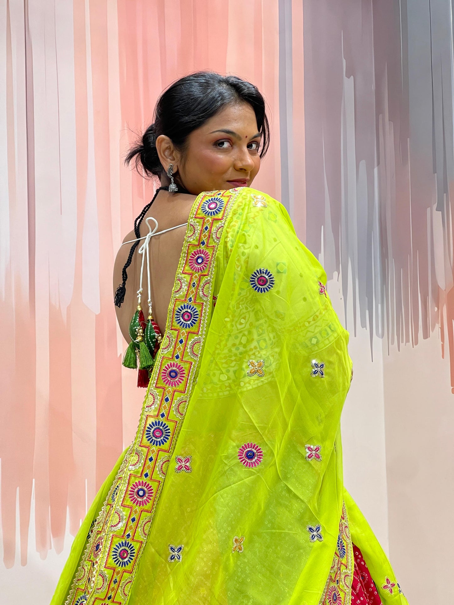 RIM JIM VOL - 1 - Bandhej Prints Rajwadi & Colouful machine Embroidered Chaniya Choli - My Store