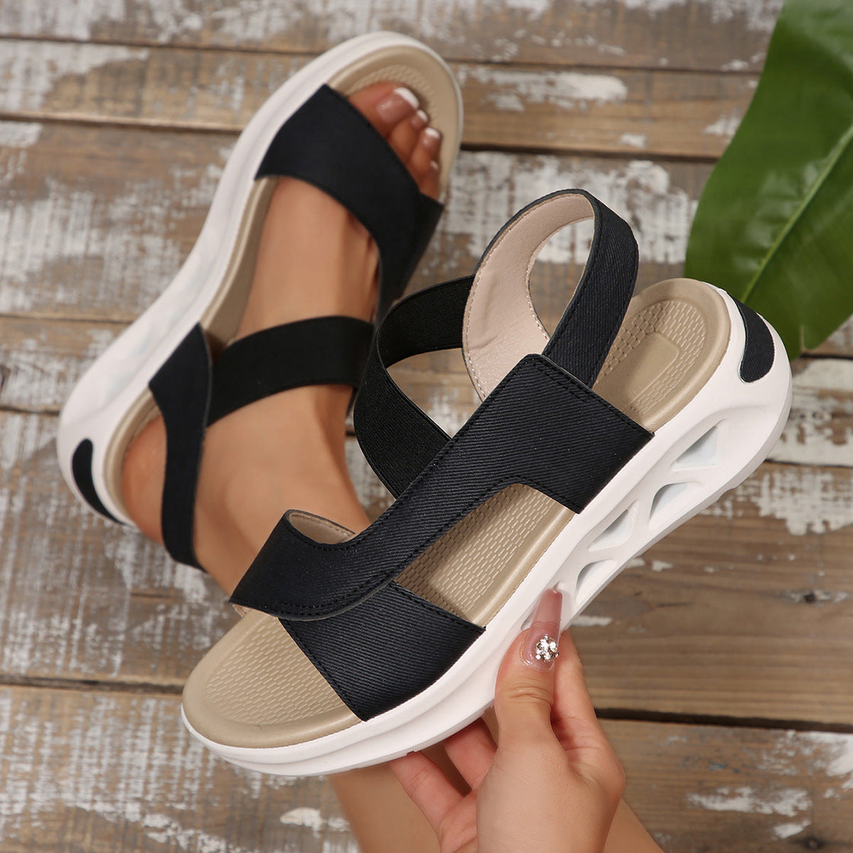 Women's Cloth Platform Beach Sandals - My Store
