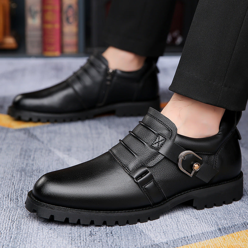 Low-top Versatile Retro Motorcycle Platform Round Toe Holder Men's Shoes - My Store