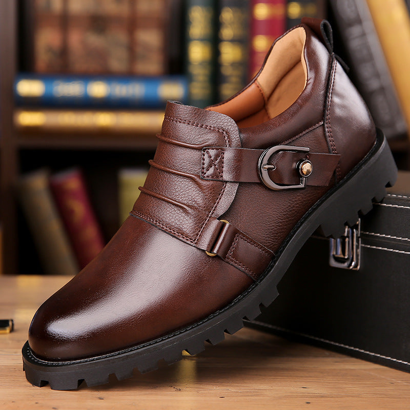 Low-top Versatile Retro Motorcycle Platform Round Toe Holder Men's Shoes - My Store