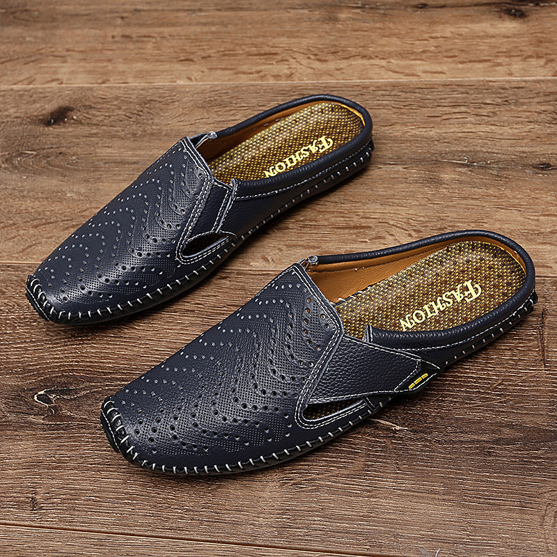 Muller Shoes Hole Low-top Cowhide Surface Slip-on - My Store