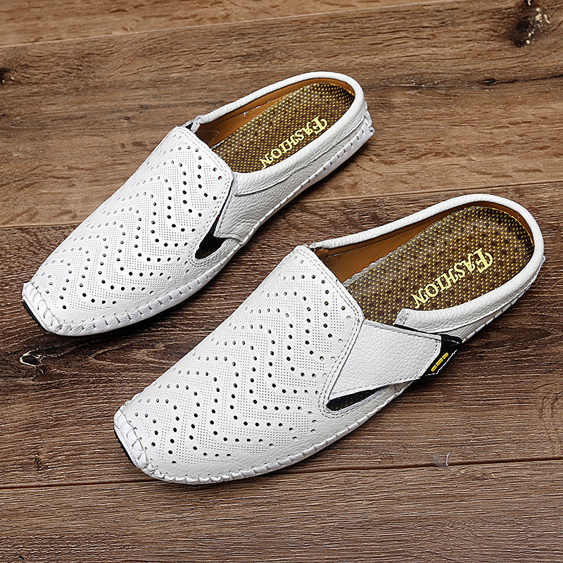 Muller Shoes Hole Low-top Cowhide Surface Slip-on - My Store