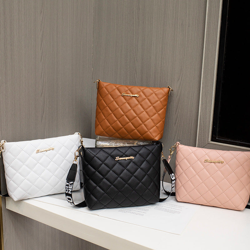 Small Messenger Bag For Women Trend Lingge Embroidery Female Shoulder Bags Fashion Chain Ladies Crossbody Purse - My Store