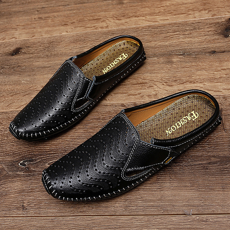 Muller Shoes Hole Low-top Cowhide Surface Slip-on - My Store