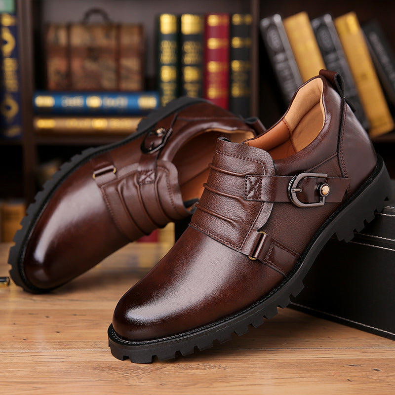 Low-top Versatile Retro Motorcycle Platform Round Toe Holder Men's Shoes - My Store