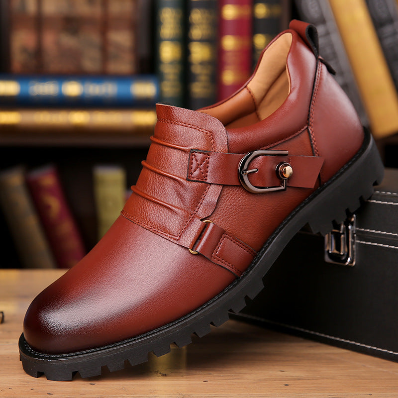 Low-top Versatile Retro Motorcycle Platform Round Toe Holder Men's Shoes - My Store
