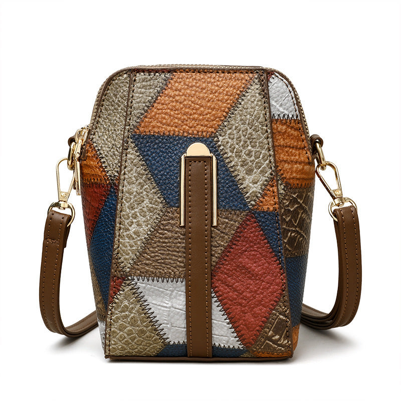 Fashion Soft Leather Stitching Shoulder Bag - My Store