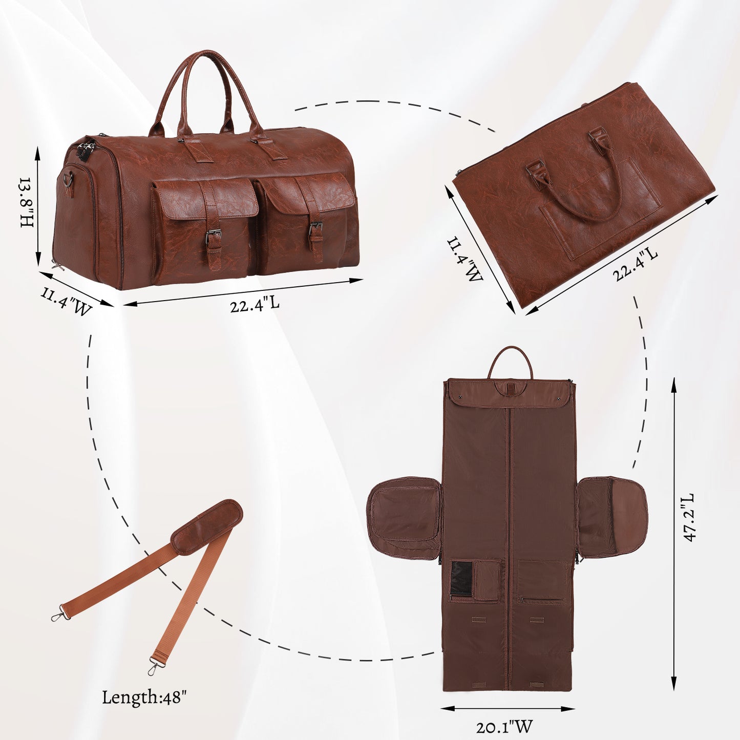 Large Capacity Men's Leather Suit Storage Bag - My Store