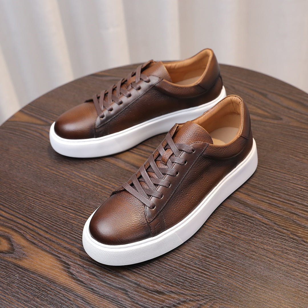 Top Layer Cowhide Men's Shoes Black Commute Leisure - My Store