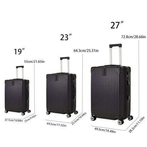 3-piece Hard Shell Luggage Set, Suitable For Both Long-distance And Short Distance Travel. Equipped With Four-wheel Rollers, Password Lock, And Hiking Bag - My Store