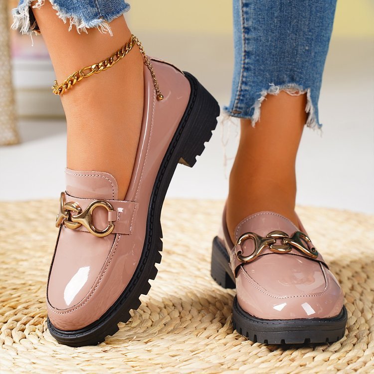 Chunky Heel Round Toe Pumps Women's Shoes Thick Sole - My Store