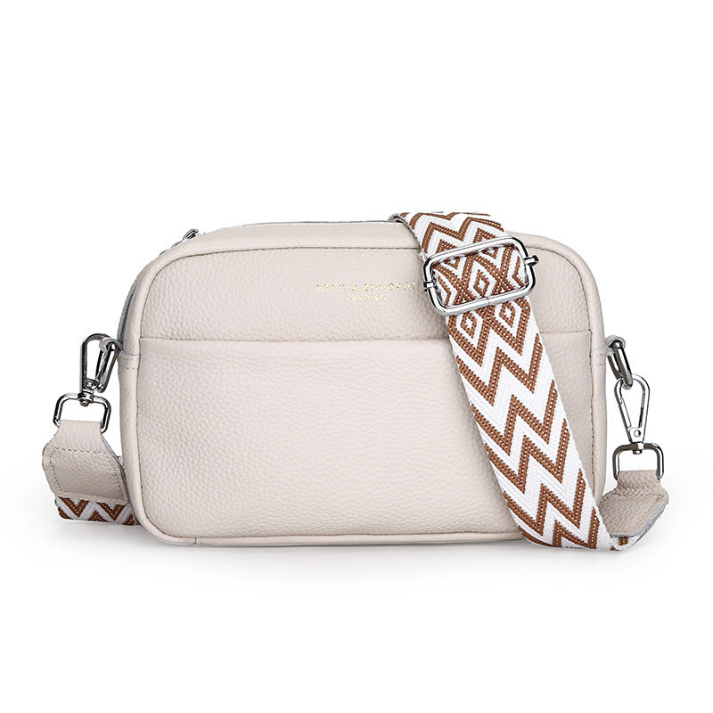 Fashion Simple Shoulder Messenger Bag Top Layer Cowhide Small Square Bag - My Store