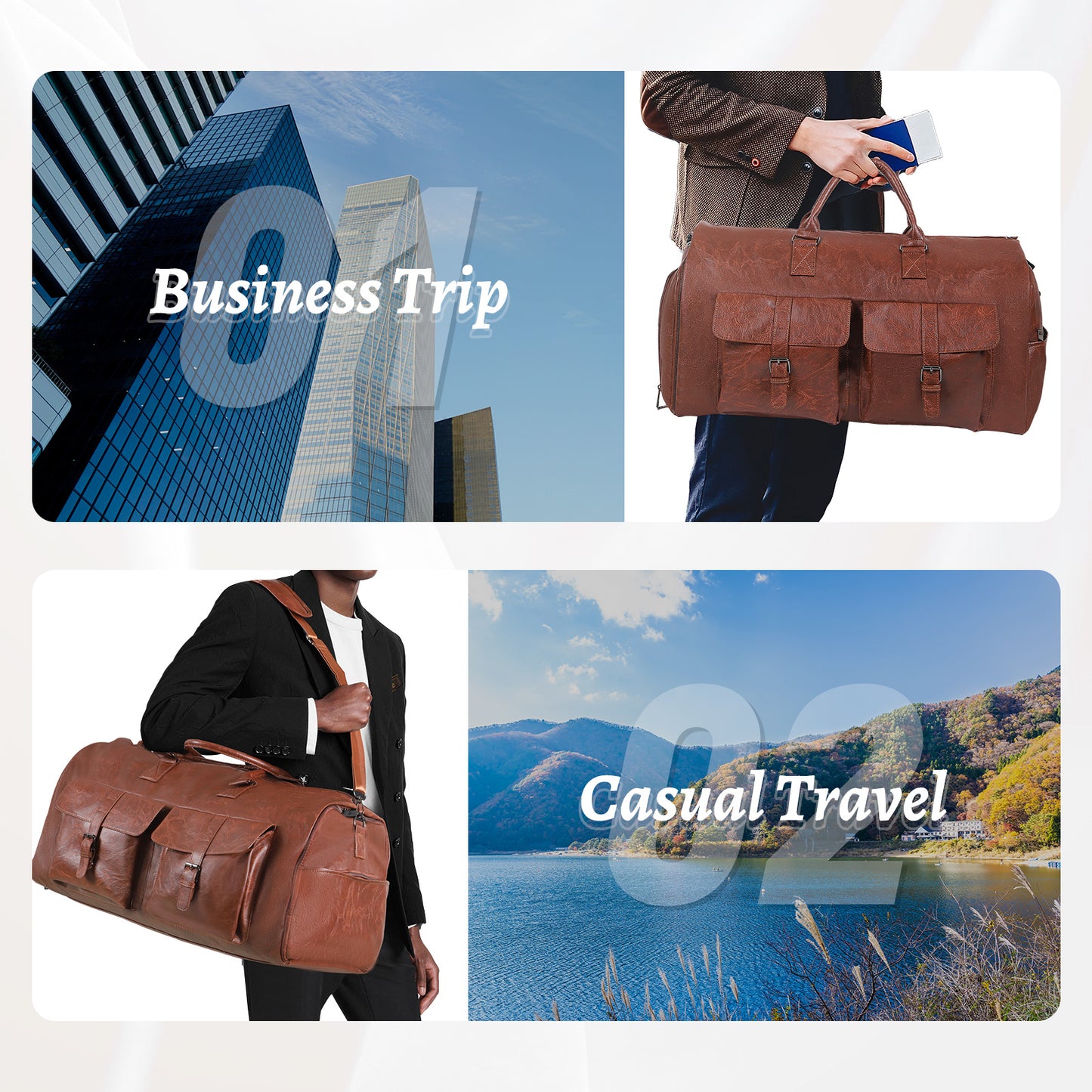Large Capacity Men's Leather Suit Storage Bag - My Store
