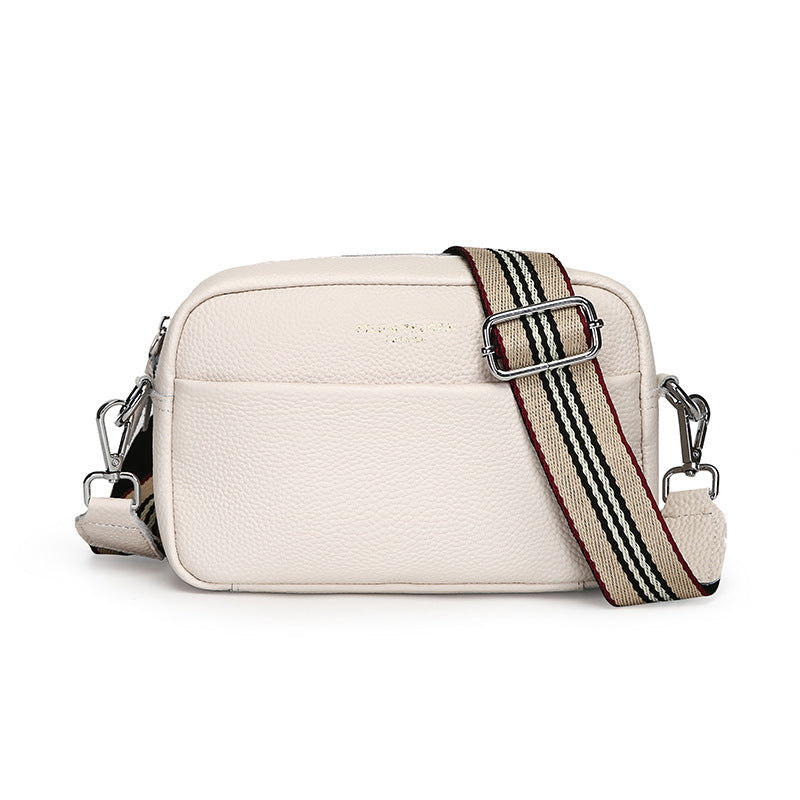 Fashion Simple Shoulder Messenger Bag Top Layer Cowhide Small Square Bag - My Store
