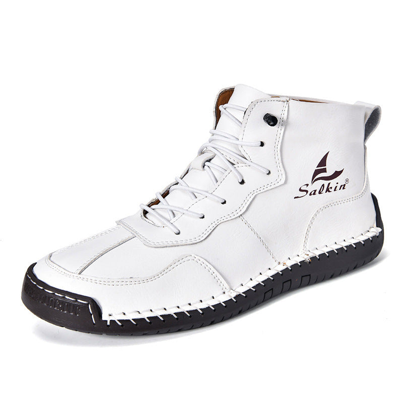 Leather Shoes High-top Retro Casual Boots - My Store