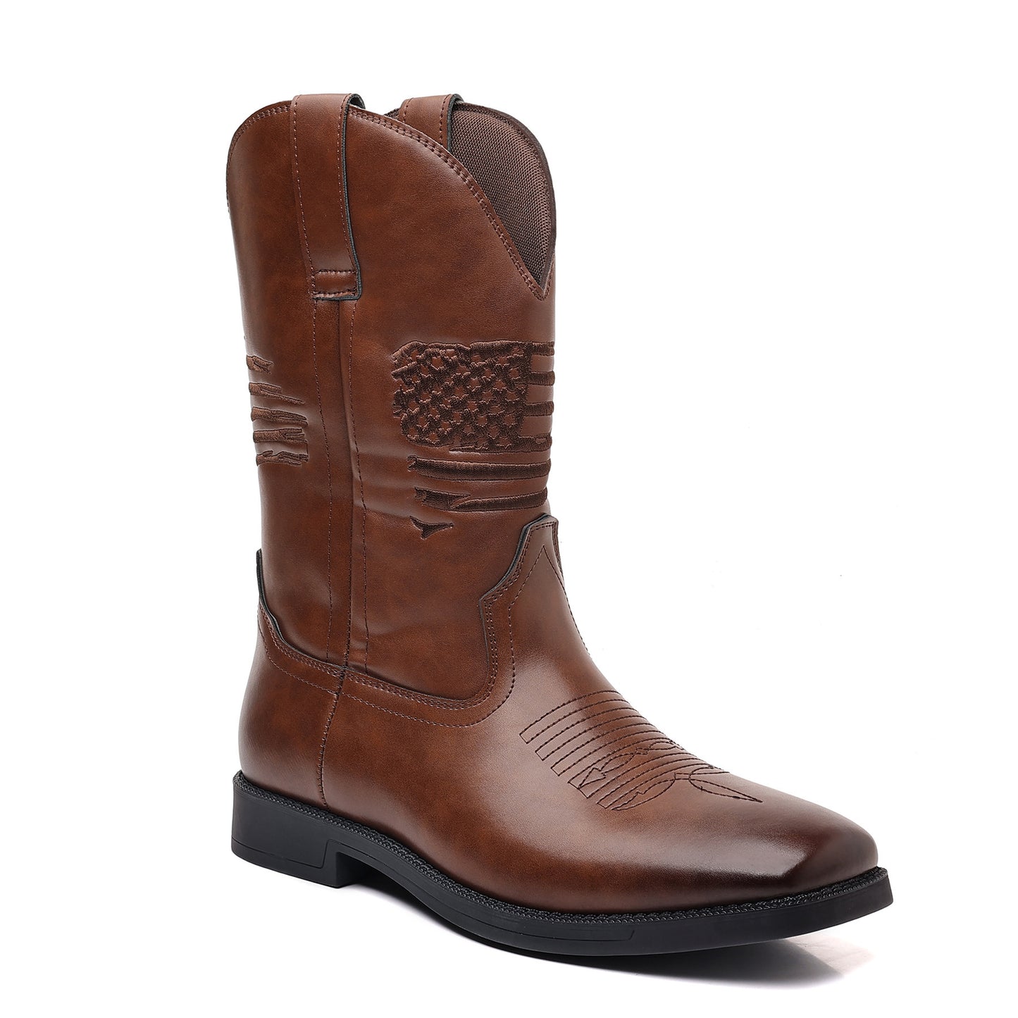 High Embroidered Retro Wide Head Cowboy Boot - My Store