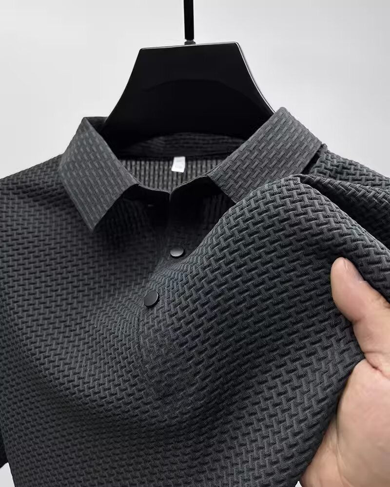 Shorts Lapel T-shirt Men's Short-sleeved Business Casual T-shirt Men's Polo Shirt - My Store