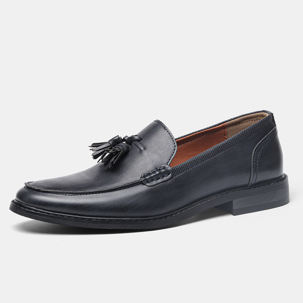 American Size Wood Grain Tassel Foreign Trade Formal Shoes Loafers Slip-on - My Store
