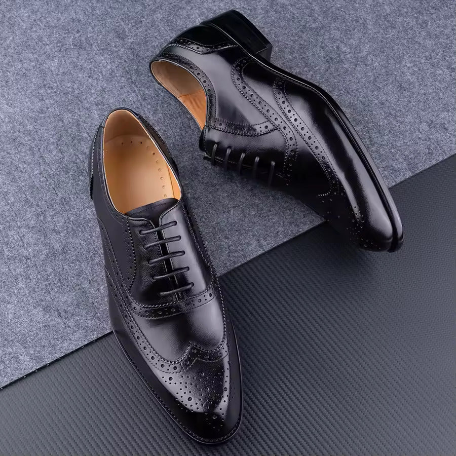 Men's Fashion Oxford Hand Carved Craft Purple Wedding Party Shoes - My Store