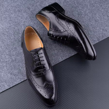 Men's Fashion Oxford Hand Carved Craft Purple Wedding Party Shoes - My Store