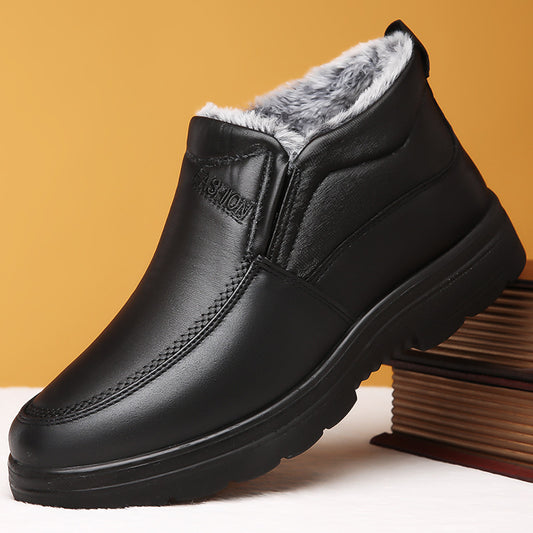 Winter Middle-aged And Elderly Thickened Non-slip Waterproof Fleece-lined Cotton Shoes - My Store