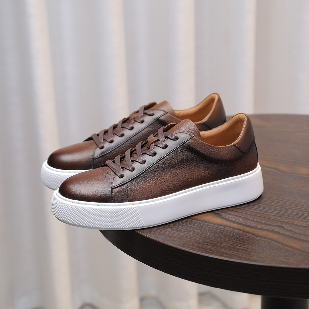 Top Layer Cowhide Men's Shoes Black Commute Leisure - My Store